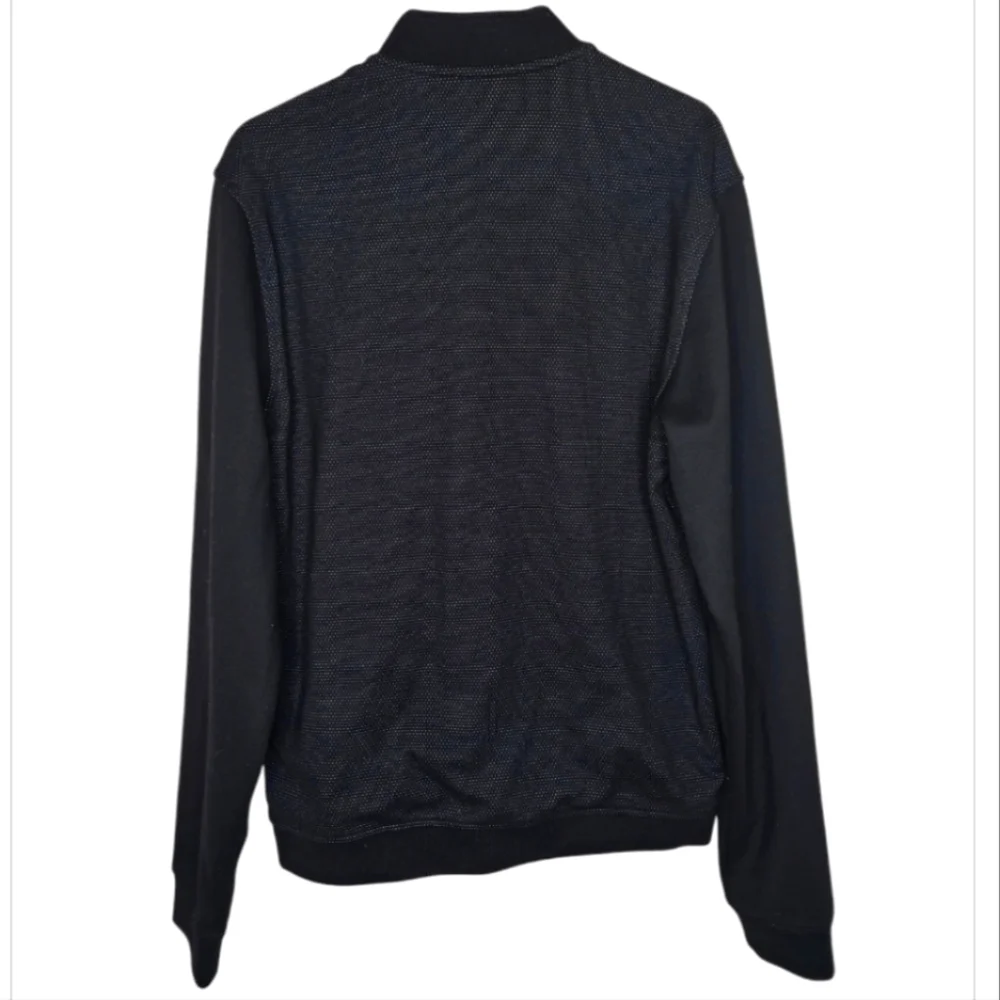 Ted Baker London Black Dobby Knit Bomber Jacket Size 3 Men's Medium